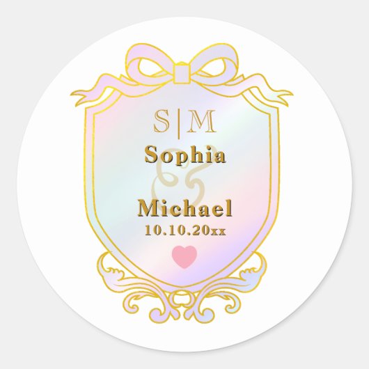 Sticker Rond Anniversaire de mariage avec monogramme d'initiale (Devant)