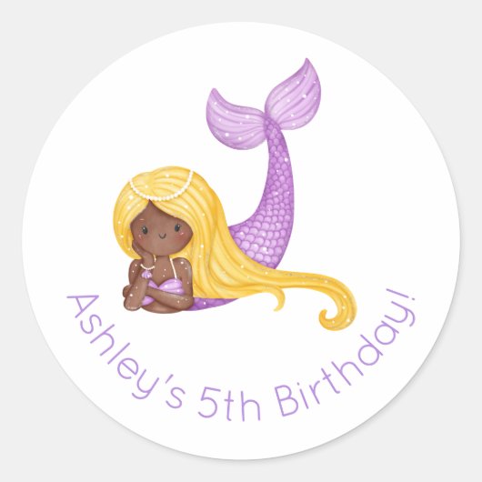 Sticker Rond Anniversaire de Mermaid (Devant)