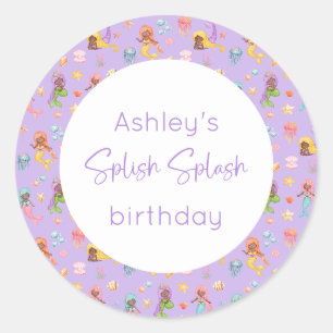 Sticker Rond Anniversaire de Mermaid