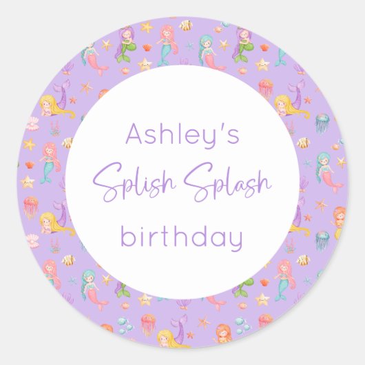 Sticker Rond Anniversaire de Mermaid (Devant)
