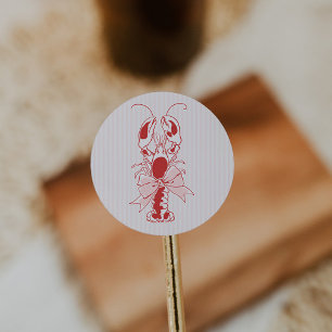 Sticker Rond Anniversaire de naissance rose et rouge vintage en