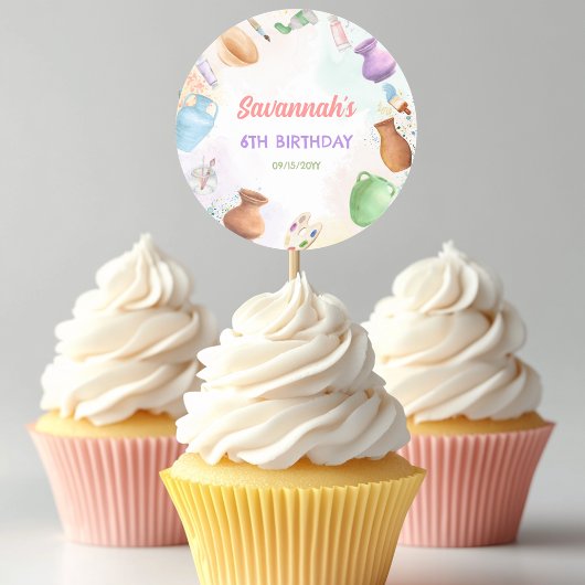 Sticker Rond Anniversaire de peinture de poterie