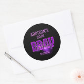 Sticker Rond Anniversaire de Pink Neon (Enveloppe)