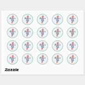 Sticker Rond Anniversaire de plage Surfs Up (Feuille)