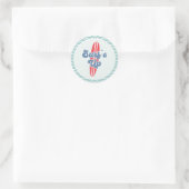Sticker Rond Anniversaire de plage Surfs Up (Sac)