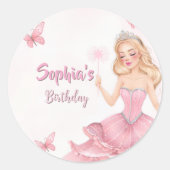Sticker Rond Anniversaire de princesse (Devant)