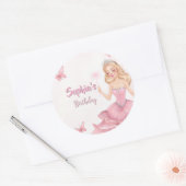 Sticker Rond Anniversaire de princesse (Enveloppe)