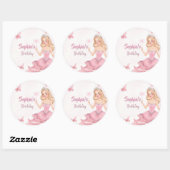 Sticker Rond Anniversaire de princesse (Feuille)