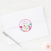 Sticker Rond Anniversaire de Rainbow Art Party (Enveloppe)