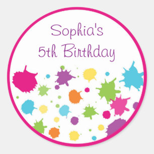 Sticker Rond Anniversaire de Rainbow Art Party