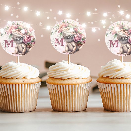 Sticker Rond Anniversaire de Reptile Lizard