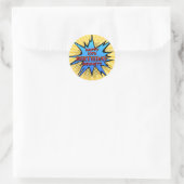 Sticker Rond Anniversaire de Superhero (Sac)