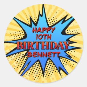 Sticker Rond Anniversaire de Superhero