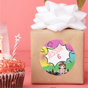 Sticker Rond Anniversaire de Superhero