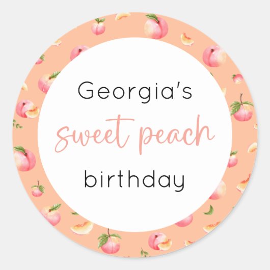 Sticker Rond Anniversaire de Sweet Peach (Devant)