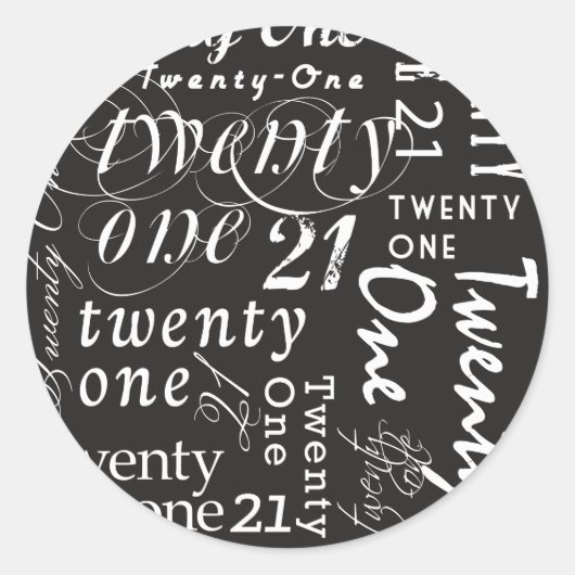 Sticker Rond Anniversaire de vingt et un ans (Devant)