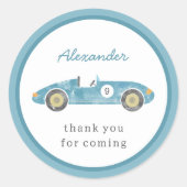 Sticker Rond anniversaire de voiture de course bleue (Devant)