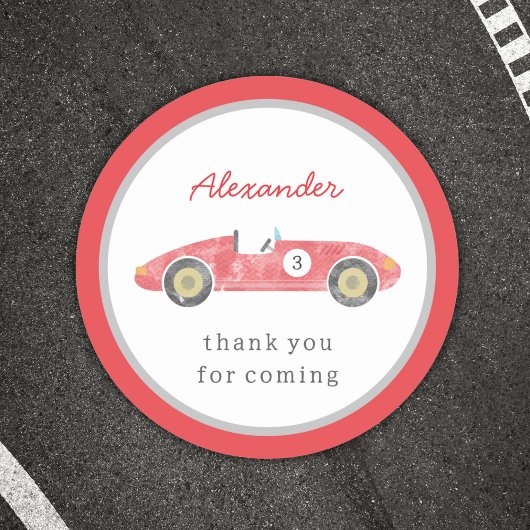 Sticker Rond anniversaire de voiture rouge