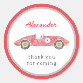 Sticker Rond anniversaire de voiture rouge (Devant)