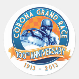 Sticker Rond Anniversaire d'épreuves sur route de couronne
