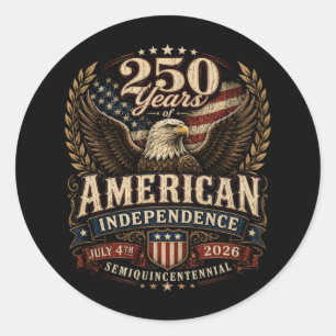 Sticker Rond Anniversaire des 250 ans d'Amérique États-Unis