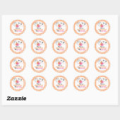 Sticker Rond Anniversaire des Citrouilles roses orange d'Hallow (Feuille)