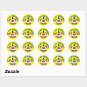 Sticker Rond Anniversaire des clowns (Feuille)