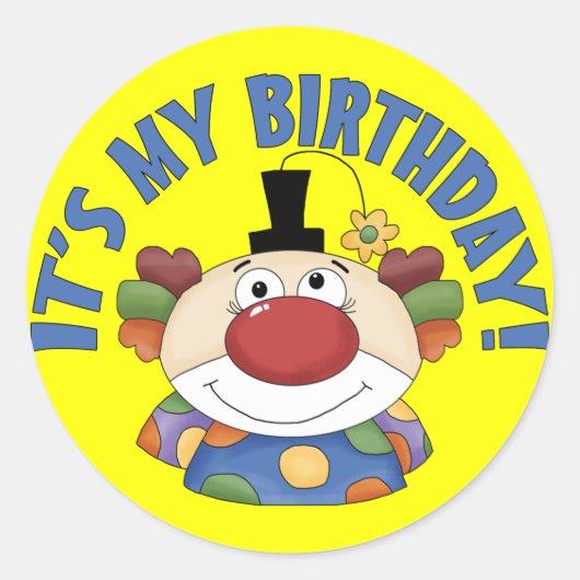 Sticker Rond Anniversaire des clowns (Devant)