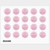 Sticker Rond Anniversaire des diamants roses (Feuille)
