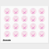 Sticker Rond Anniversaire des enfants de papillon rose et pourp (Feuille)