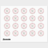 Sticker Rond Anniversaire des Fleurs sauvages roses et verts (Feuille)