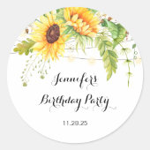 Sticker Rond Anniversaire des tournesols (Devant)