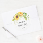 Sticker Rond Anniversaire des tournesols (Enveloppe)
