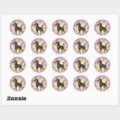 Sticker Rond Anniversaire Doberman Pinscher (oreilles de disque (Feuille)