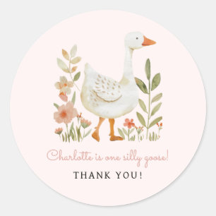 Sticker Rond Anniversaire d'Oie sotte rose