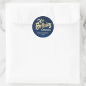 Sticker Rond Anniversaire d'or de la marine masculine (Sac)