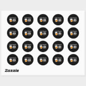 Sticker Rond Anniversaire drôle de 33 ans (Feuille)