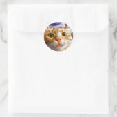 Sticker Rond Anniversaire drôle de chat (Sac)