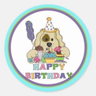 Sticker Rond Anniversaire du chien