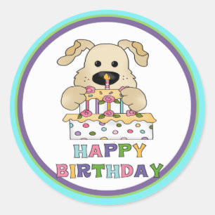 Sticker Rond Anniversaire du chien