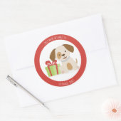 Sticker Rond Anniversaire du chiot mignon Ce livre appartient à (Enveloppe)