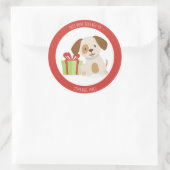 Sticker Rond Anniversaire du chiot mignon Ce livre appartient à (Sac)