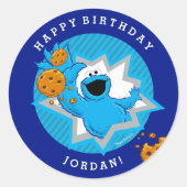 Sticker Rond Anniversaire du Cookie Monster (Devant)
