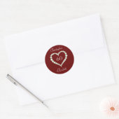 Sticker Rond Anniversaire du diamant du coeur de l'amour (Enveloppe)