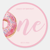 Sticker Rond Anniversaire du Donut rose (Devant)