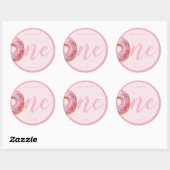 Sticker Rond Anniversaire du Donut rose (Feuille)