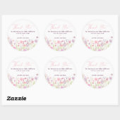 Sticker Rond Anniversaire du Fleur sauvage Pink Pastel (Feuille)