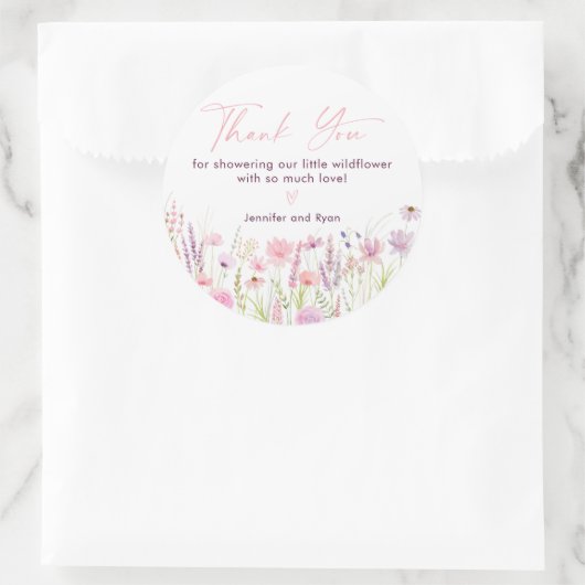 Sticker Rond Anniversaire du Fleur sauvage Pink Pastel (Sac)