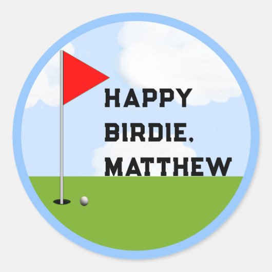 Sticker Rond Anniversaire du golf personnalisé (Devant)