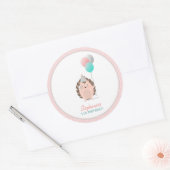 Sticker Rond Anniversaire du Hérisson mignon (Enveloppe)